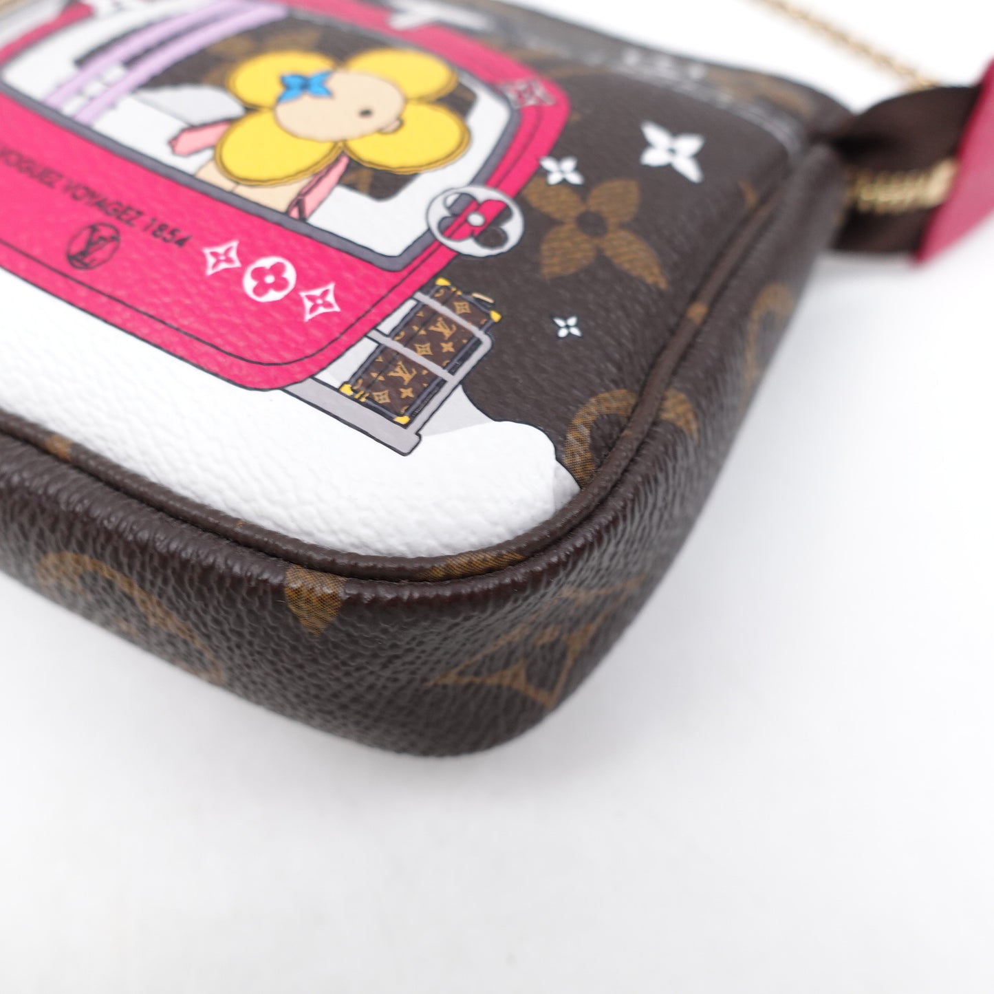 Pre-owned Louis Vuitton Pochette Mini Vivinne Print Monogram Coated Canvas Wristlet