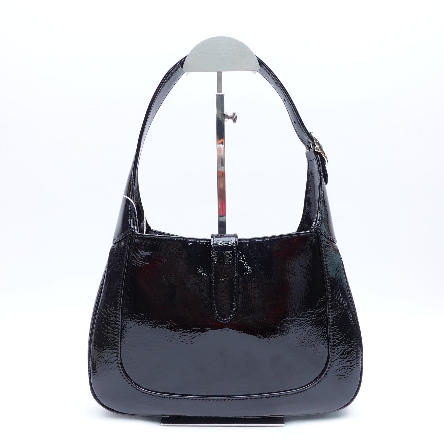Pre-Owned Gucci Jackie 1961 Hobo Black Patent Leather Shoulder Bag