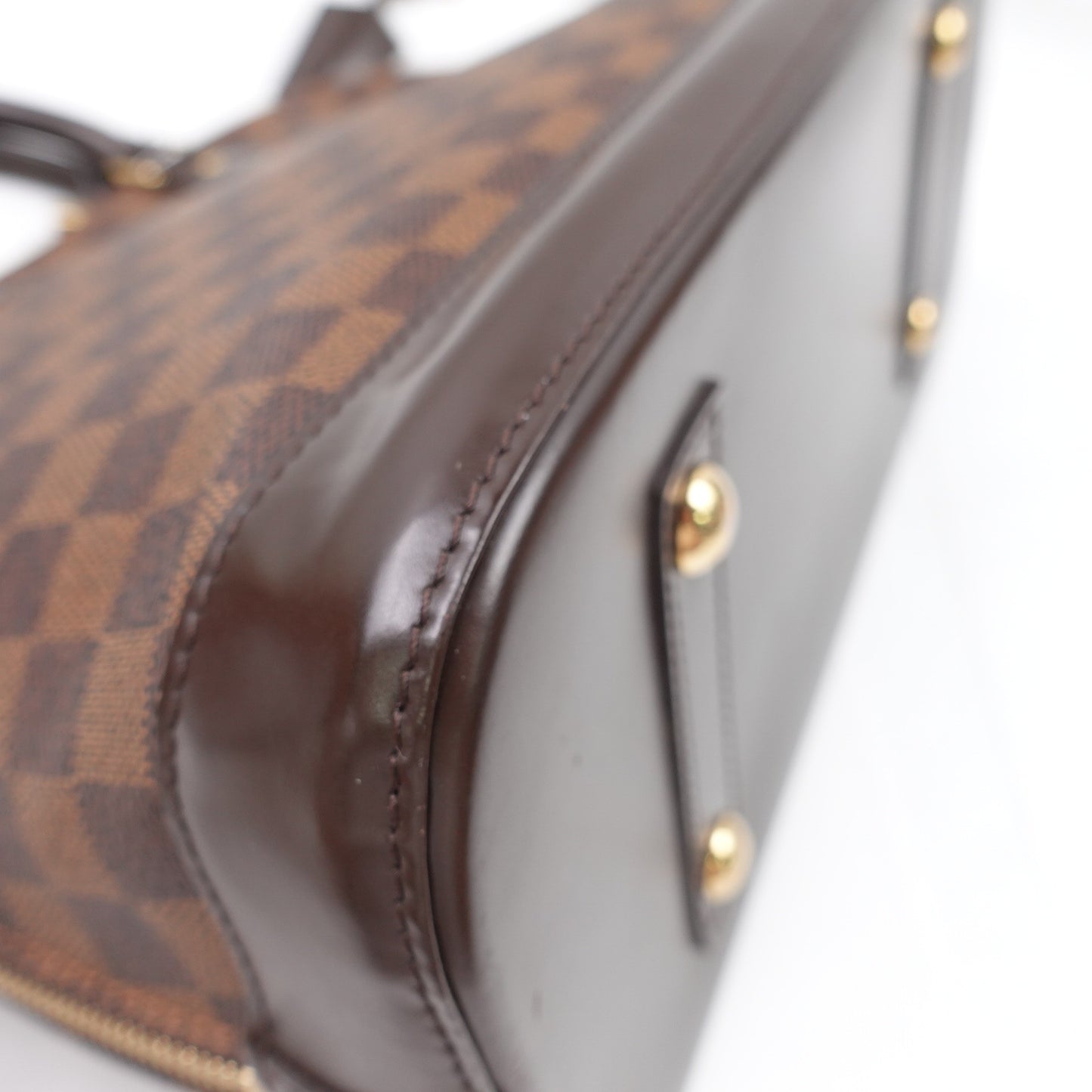 Pre-owned Louis Vuitton Alma GM Damier Ebene Coated Canvas Handbag
