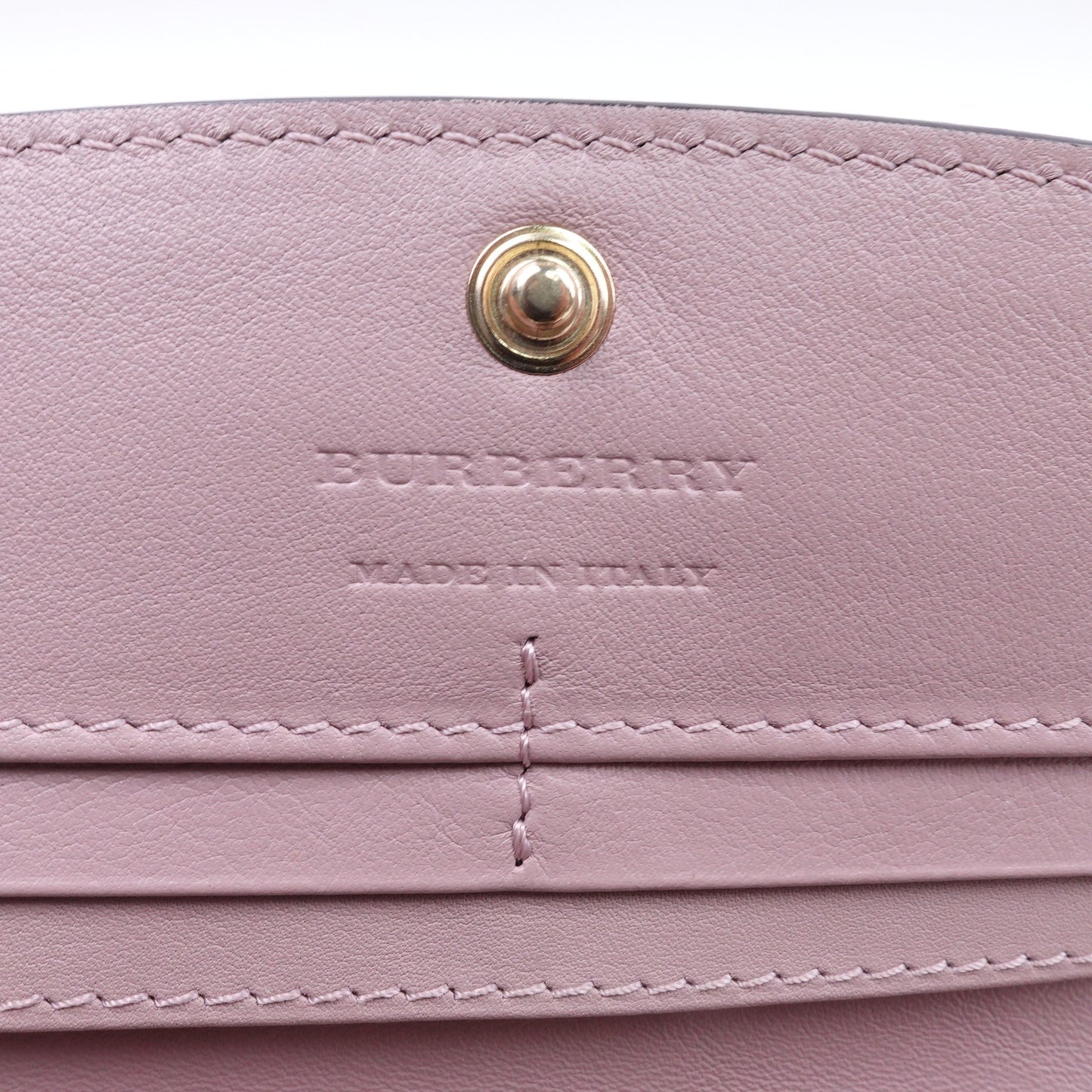 Pre-owed Burberry Pink Calfskin Long Wallet