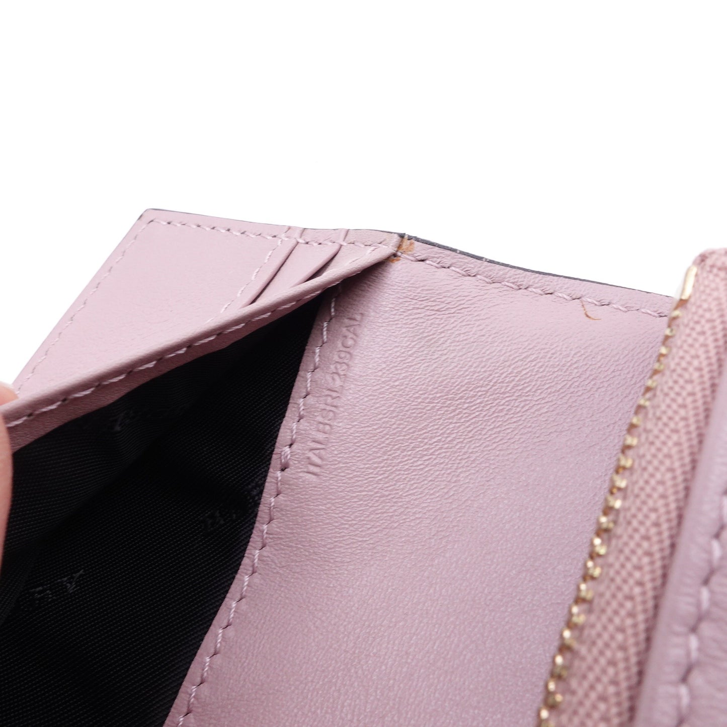 Pre-owed Burberry Pink Calfskin Long Wallet