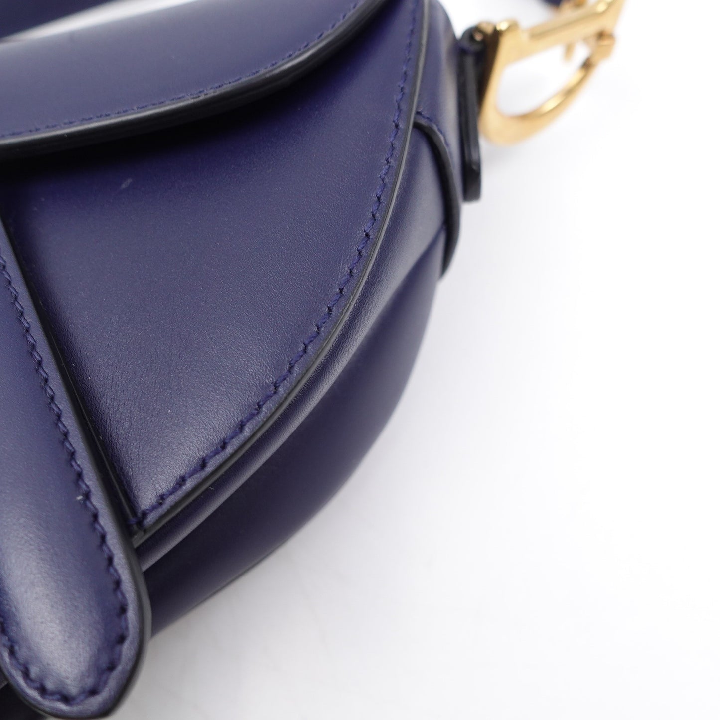 Pre-Owned Dior Saddle Navy Blue Calfskin Shoulder Bag T10202637