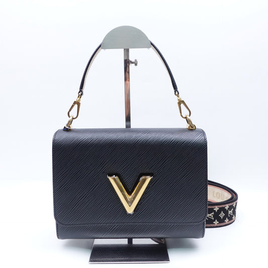 Pre-owned Louis Vuitton Twist Black Calfskin Epi Leather Shoulder Bag
