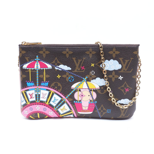 Pre-owned Louis Vuitton Pochette Double Zip Monogram Coated Canvas Shoulder Bag