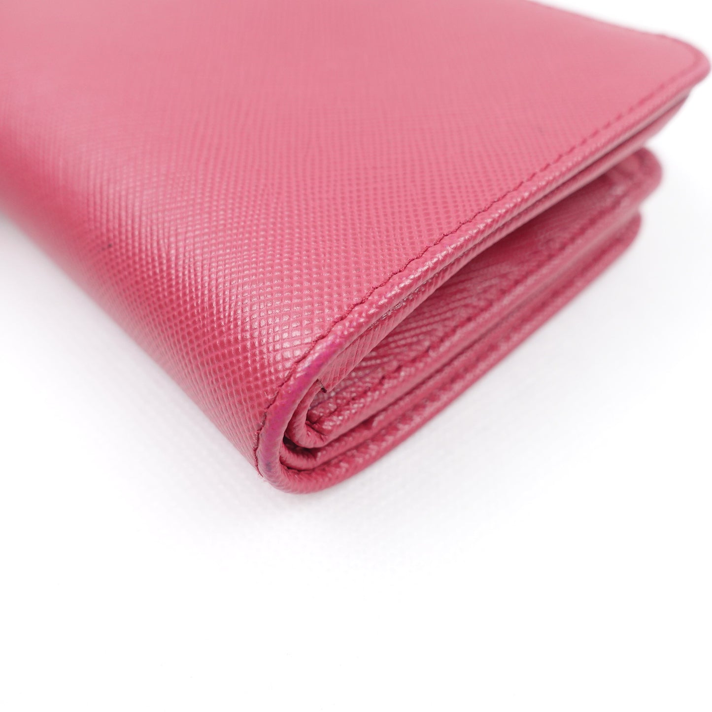 Pre-owned Prada Pink Saffiano Wallet