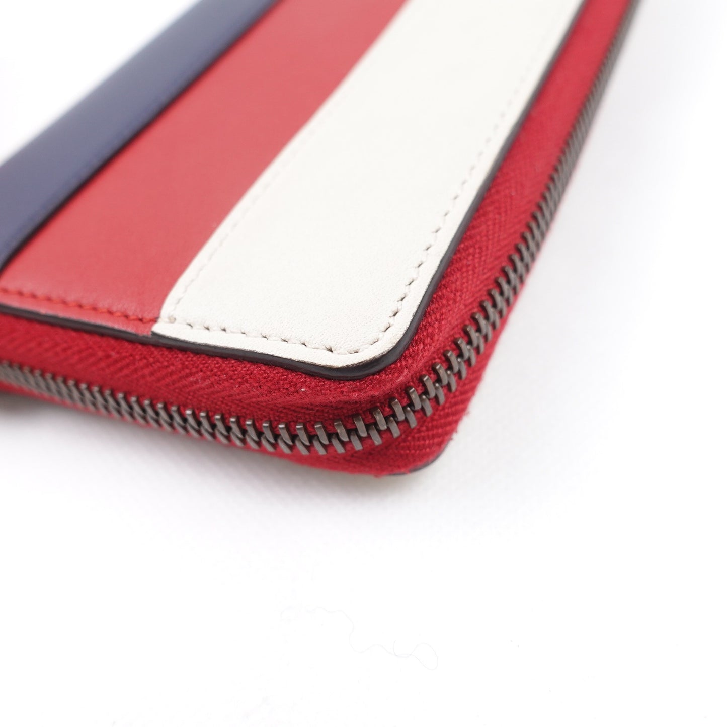 Pre-owned Gucci Queen Margaret Red&Blue Calfskin Long Wallet