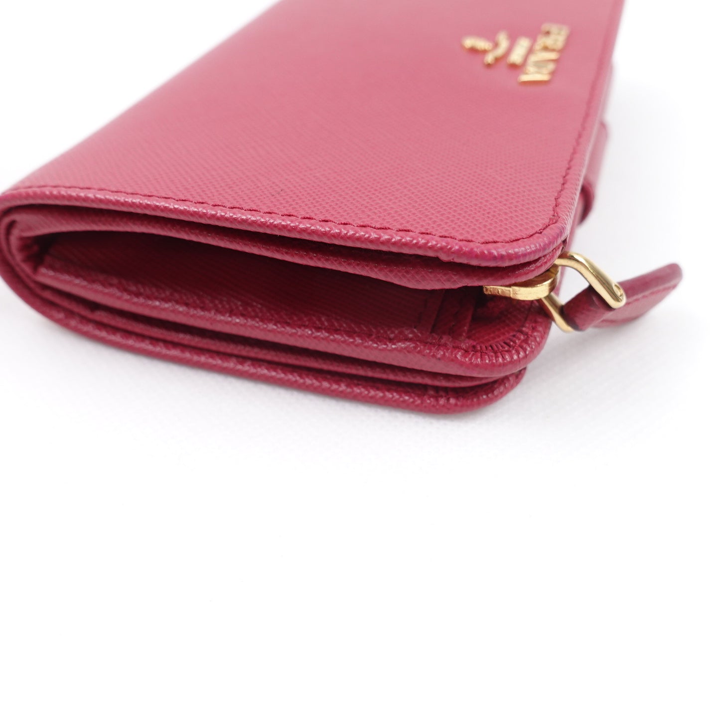 Pre-owned Prada Pink Saffiano Wallet