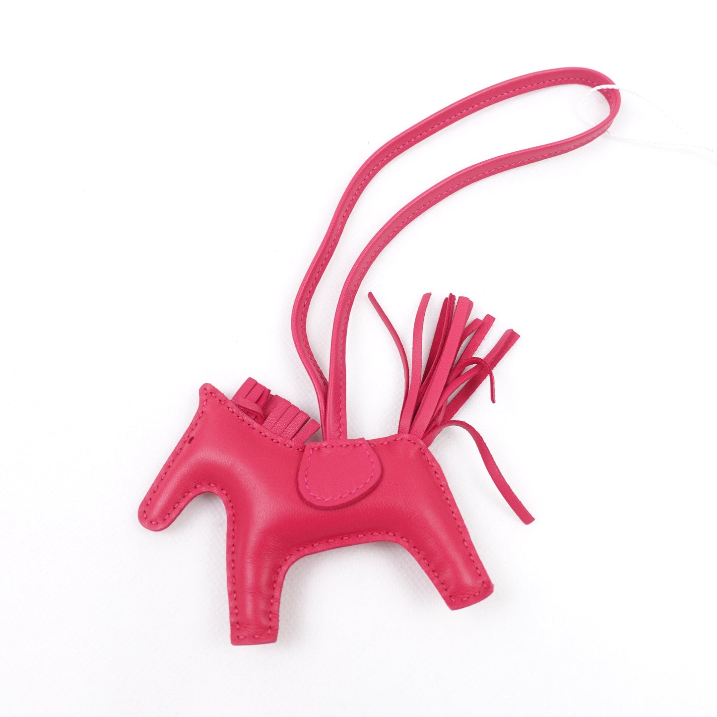 Pre-owned Hermes Fuchsia Pink Calfskin Rodeo Bag Charm