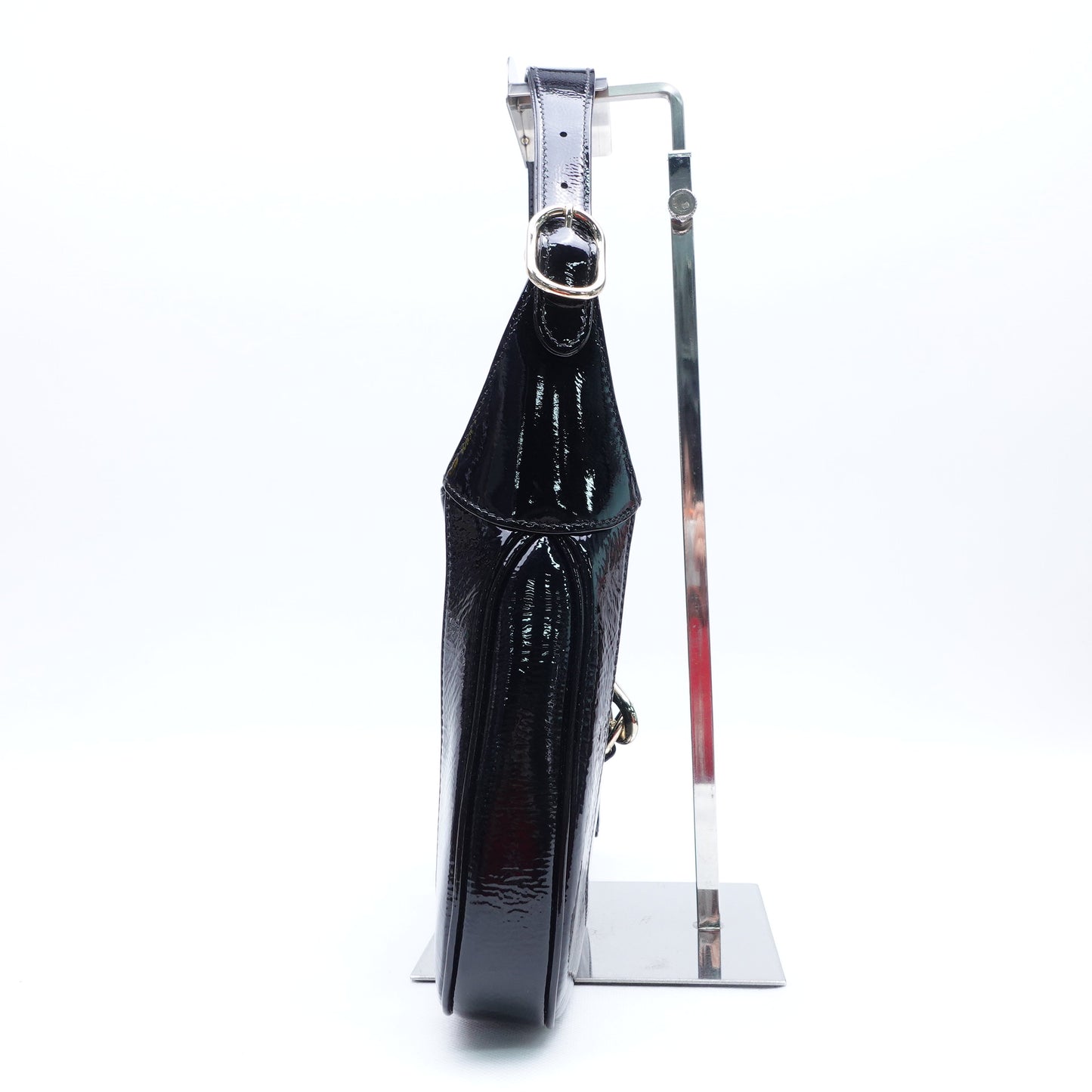 Pre-Owned Gucci Jackie 1961 Hobo Black Patent Leather Shoulder Bag