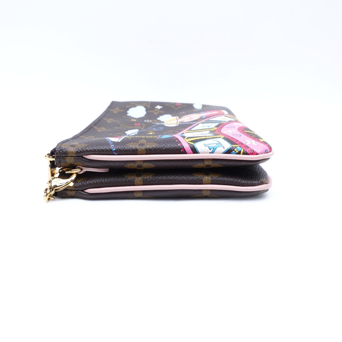 Pre-owned Louis Vuitton Pochette Double Zip Monogram Coated Canvas Shoulder Bag