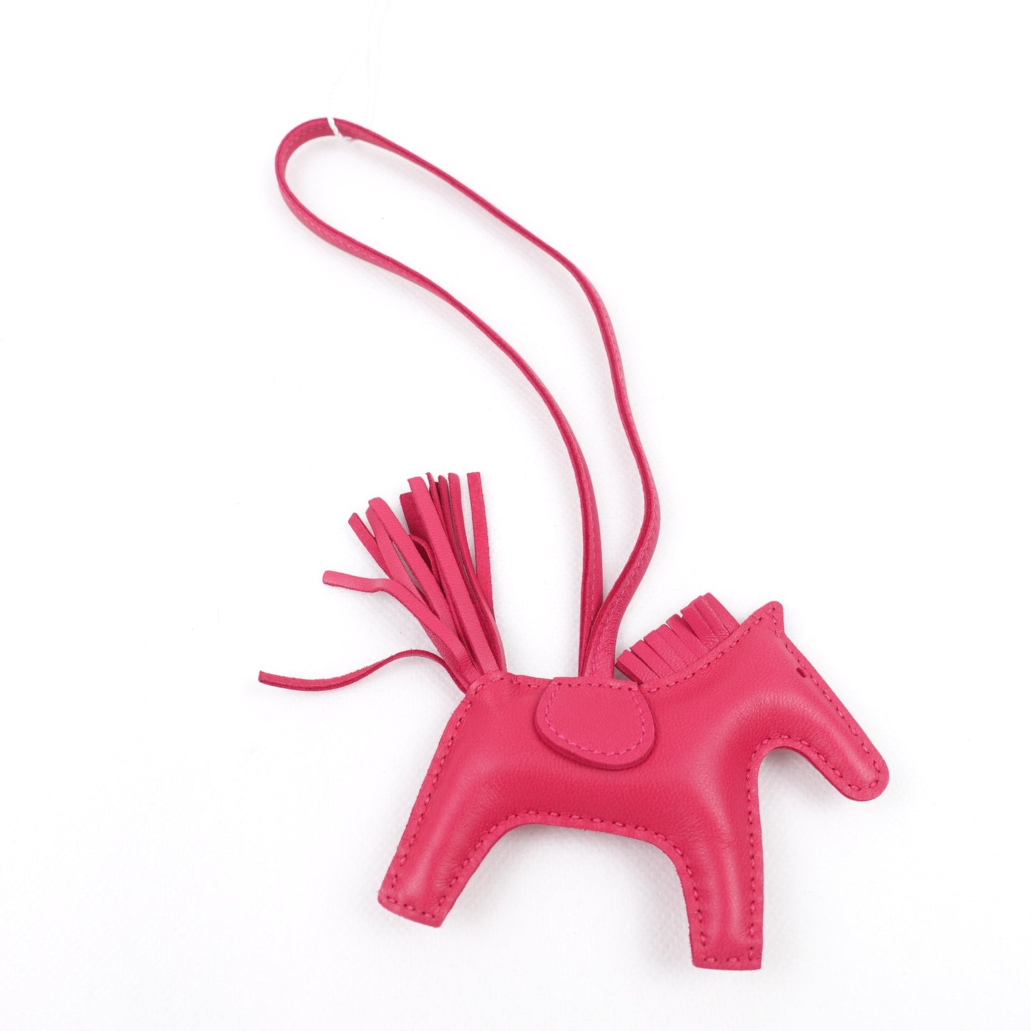 Pre-owned Hermes Fuchsia Pink Calfskin Rodeo Bag Charm