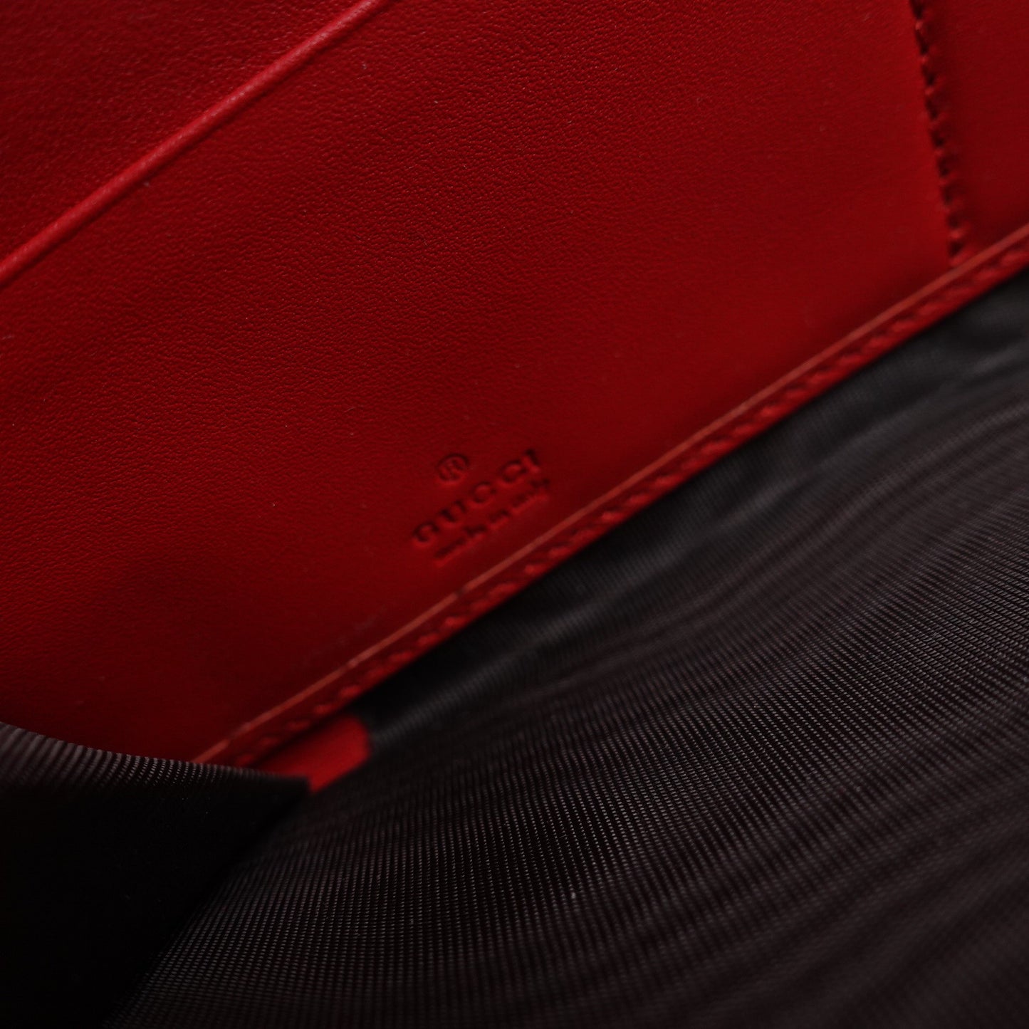 Pre-owned Gucci Queen Margaret Red&Blue Calfskin Long Wallet