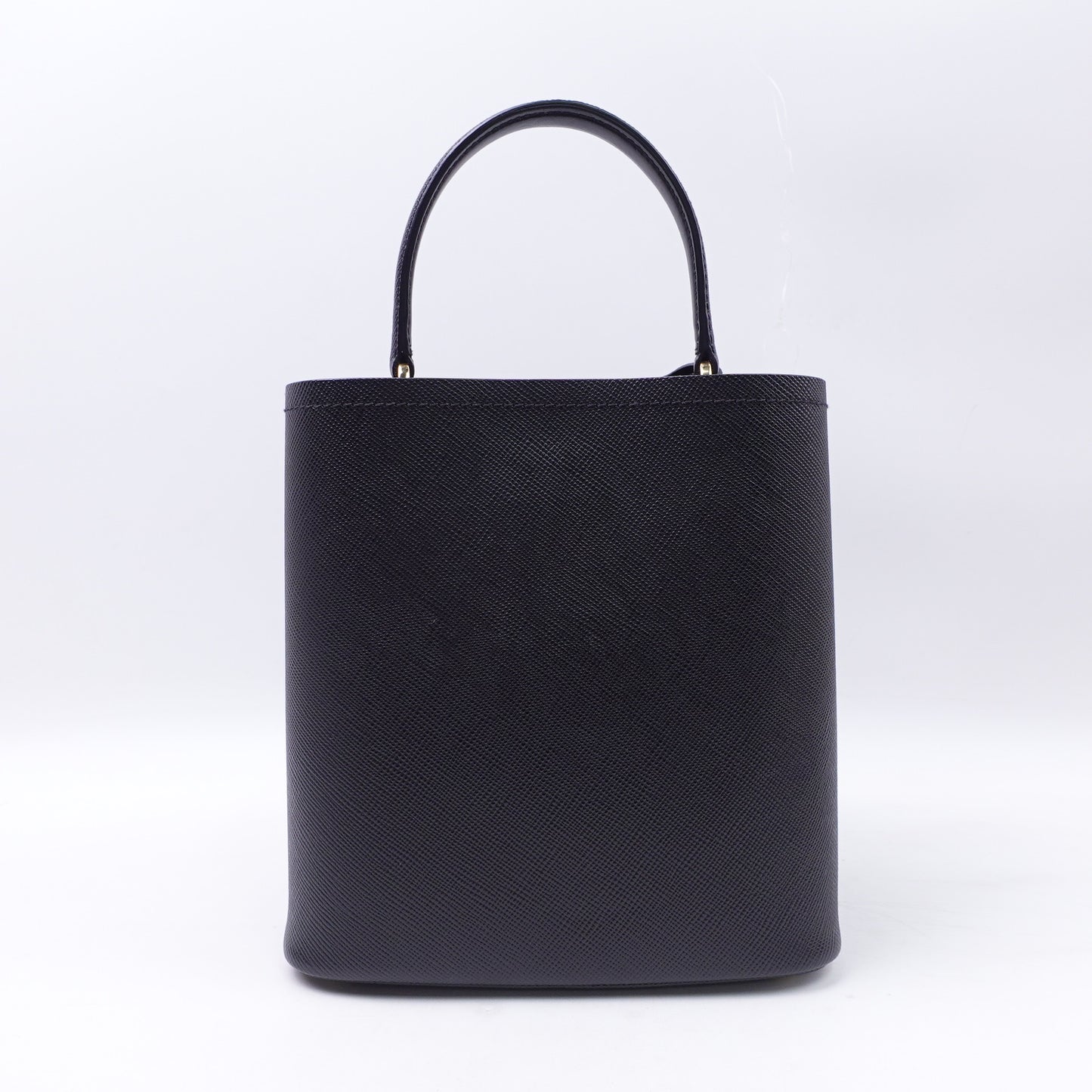 Pre-owned Prada Panier Black Saffiano Shoulder Bag