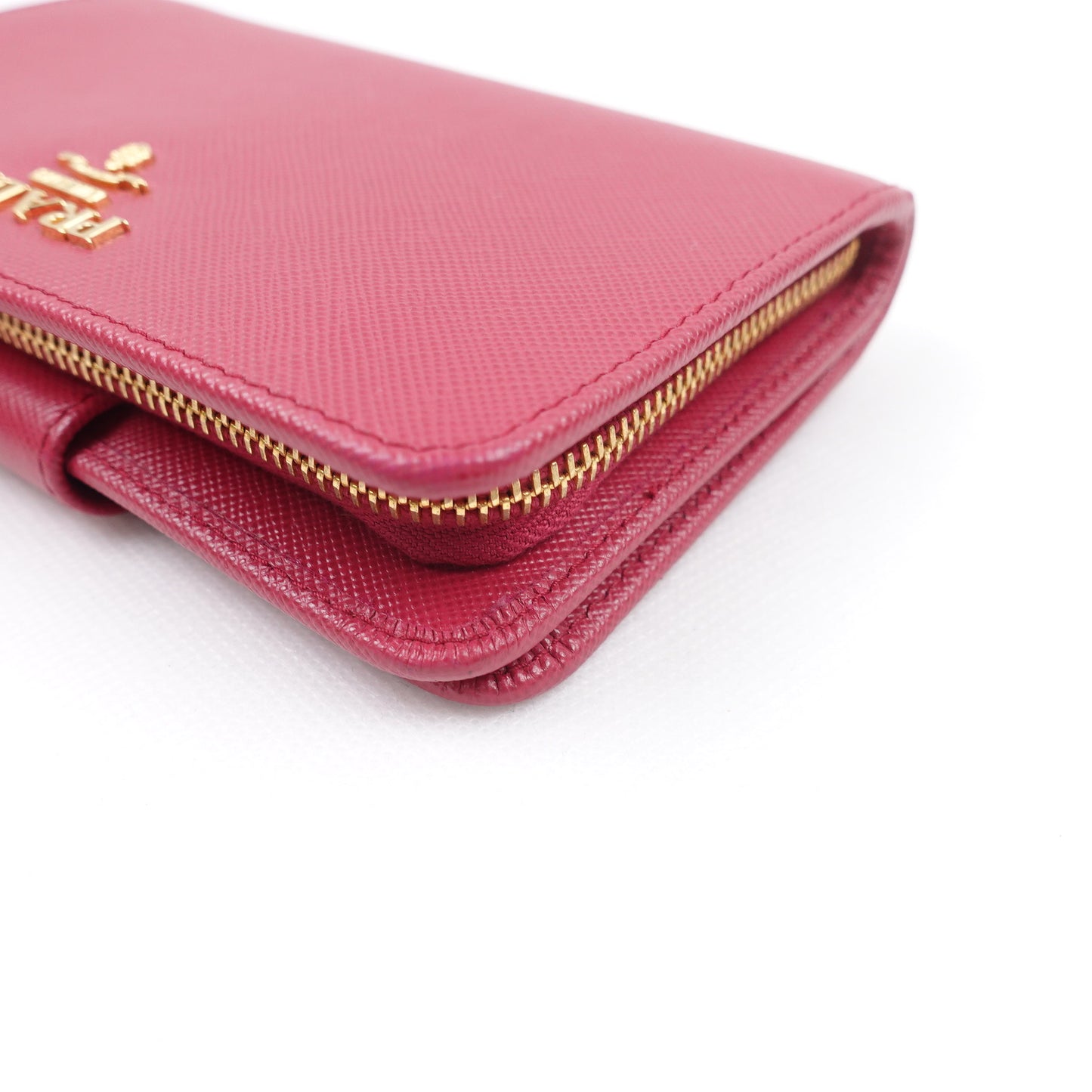 Pre-owned Prada Pink Saffiano Wallet