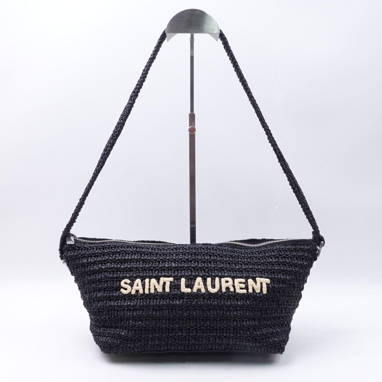 [DEAL]Pre-owned Saint Laurent Black Raffia Shoulder Bag