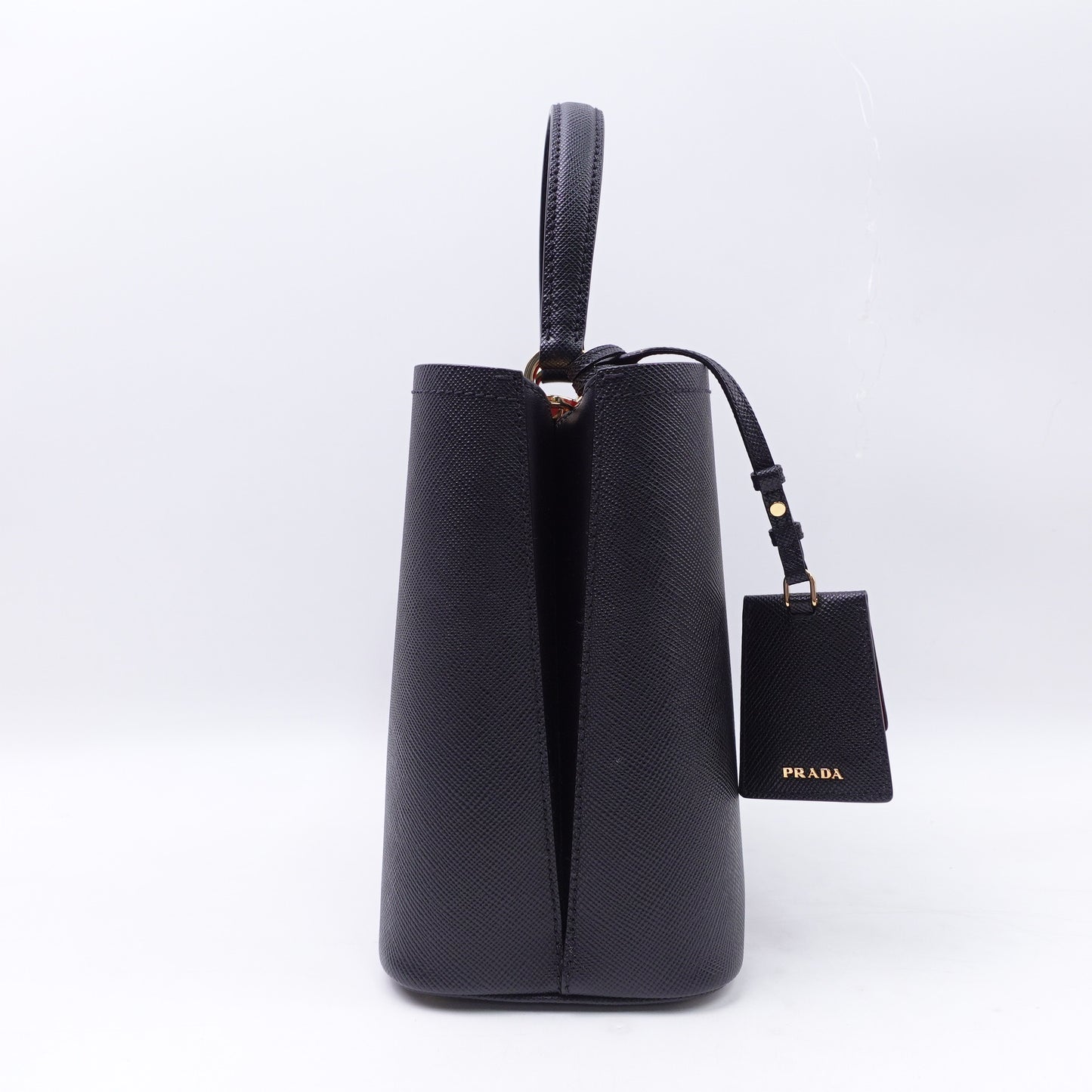 Pre-Owned Prada Panier Black Calfskin Shoulder Bag