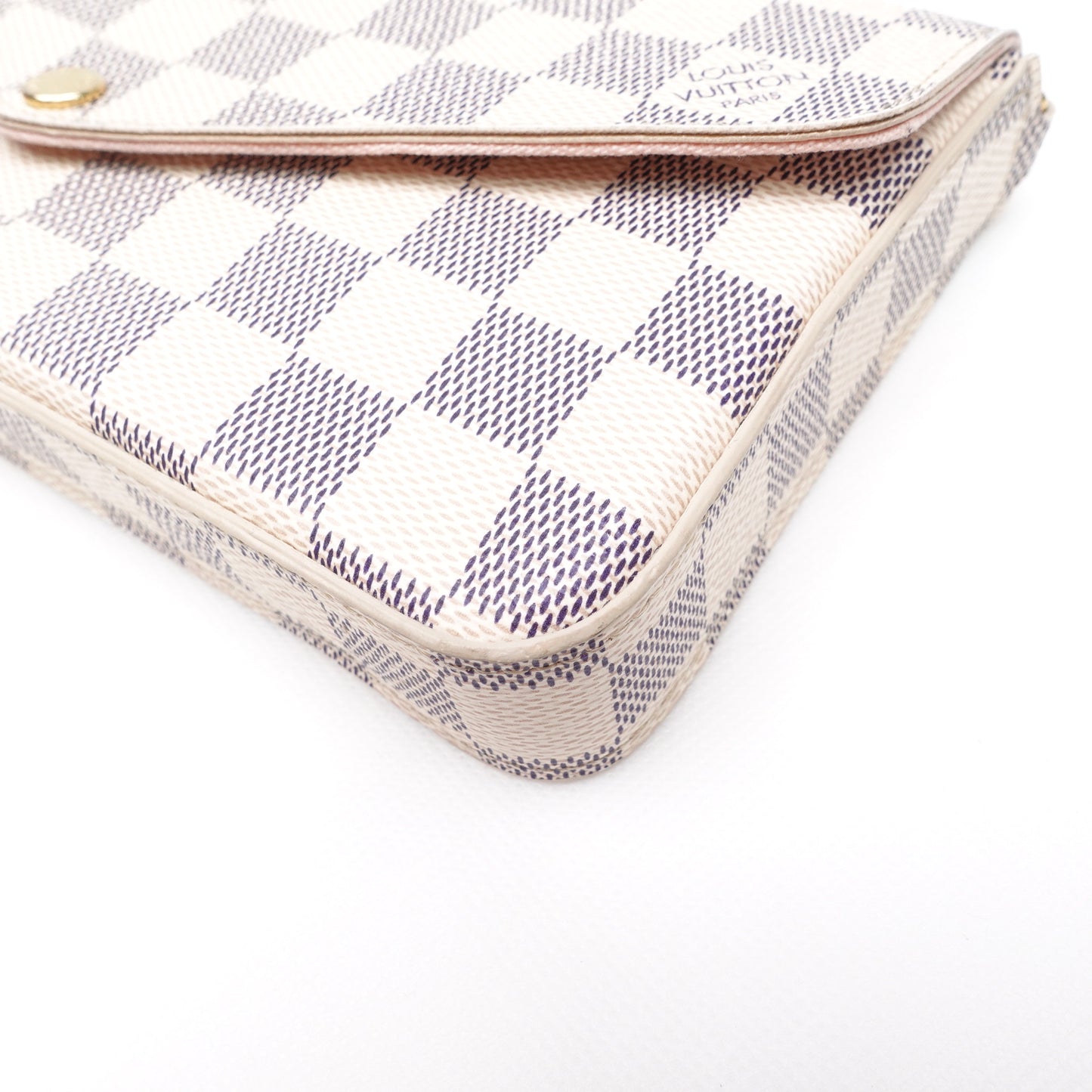 Pre-owned Louis Vuitton Felicie Damier Azur Coated Canvas Crossbody Bag