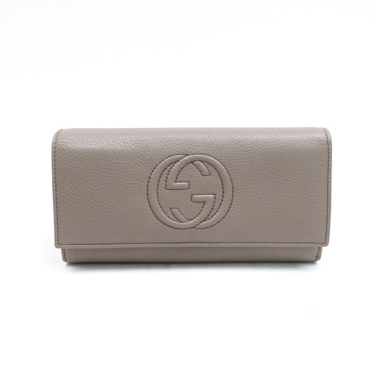 Pre-owned Gucci Soho Grey Calfskin Wallet