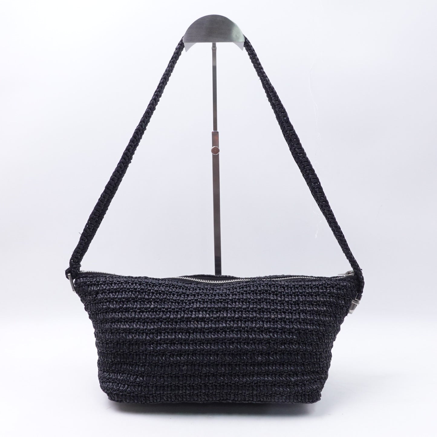 [DEAL]Pre-owned Saint Laurent Black Raffia Shoulder Bag