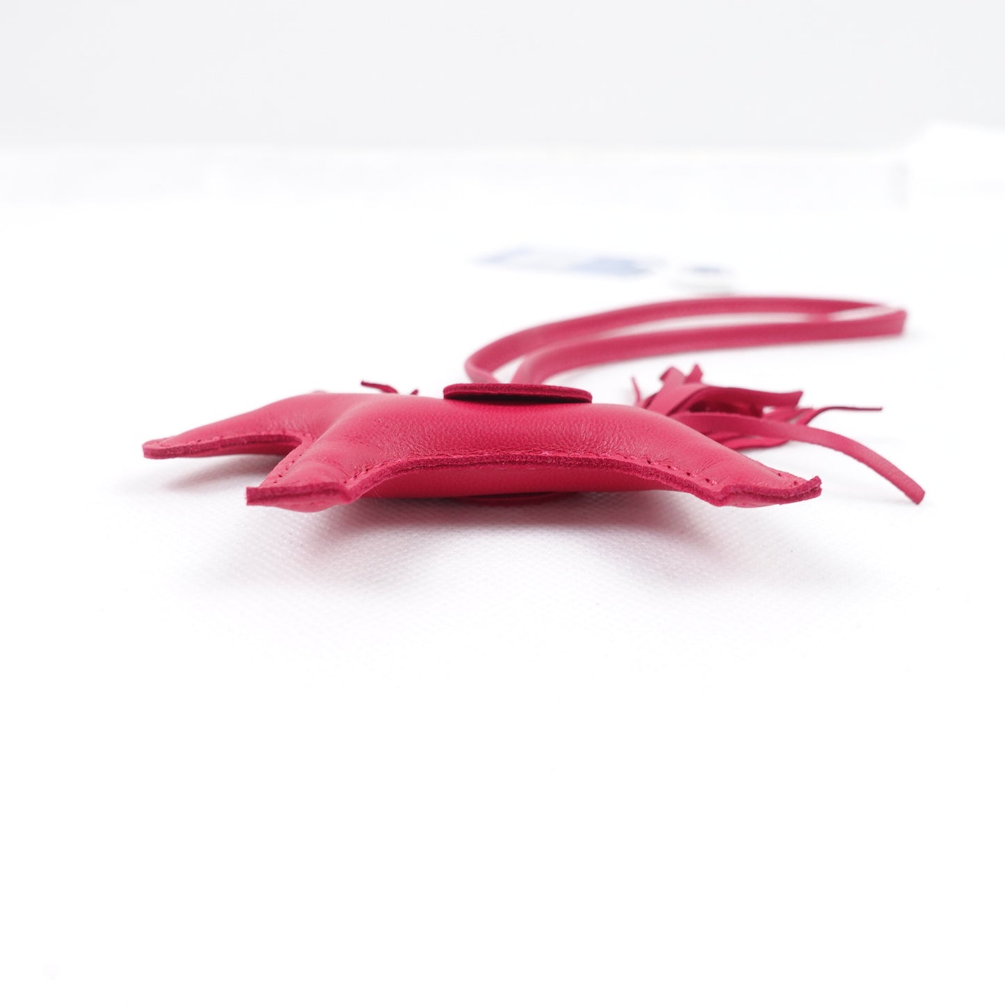 Pre-owned Hermes Fuchsia Pink Calfskin Rodeo Bag Charm