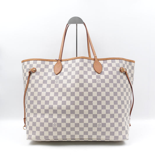 Pre-owned Louis Vuitton Neverfull GM Damier Azur Coated Canvas Tote