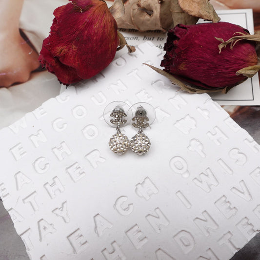 Chanel Diamond Silver Color Earring