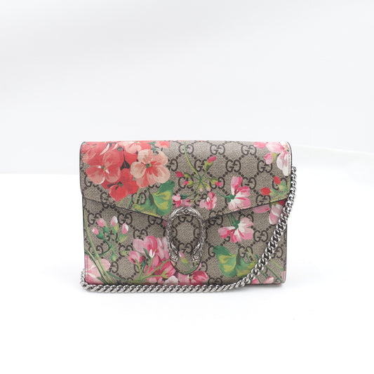 Pre-owned Gucci Dionysus WOC Monogram & Pink Coated Canvas Shoulder Bag