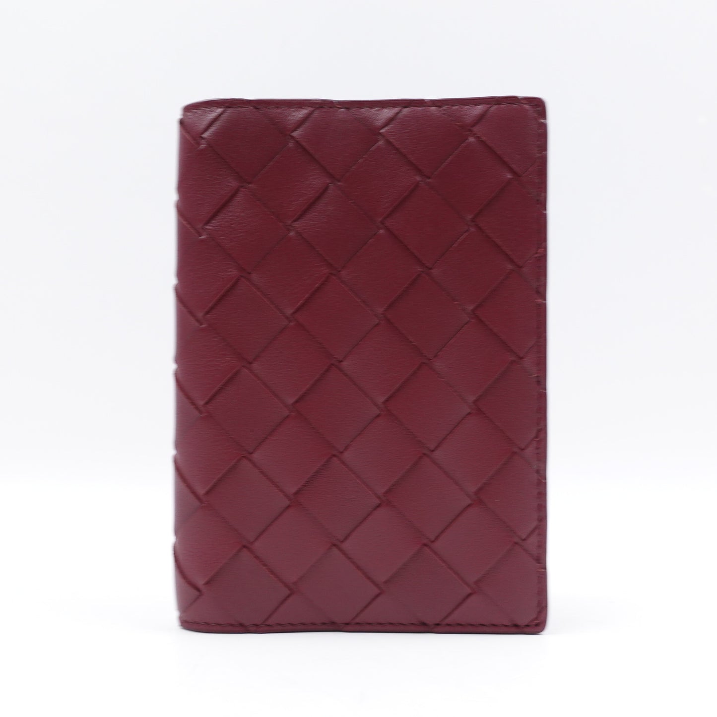 Pre-owned Bottega Veneta Burgundy Lambskin Passport Holder