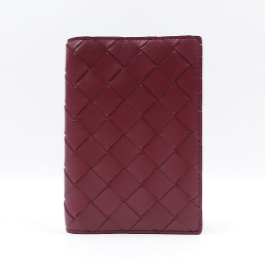 Pre-owned Bottega Veneta Burgundy Lambskin Passport Holder