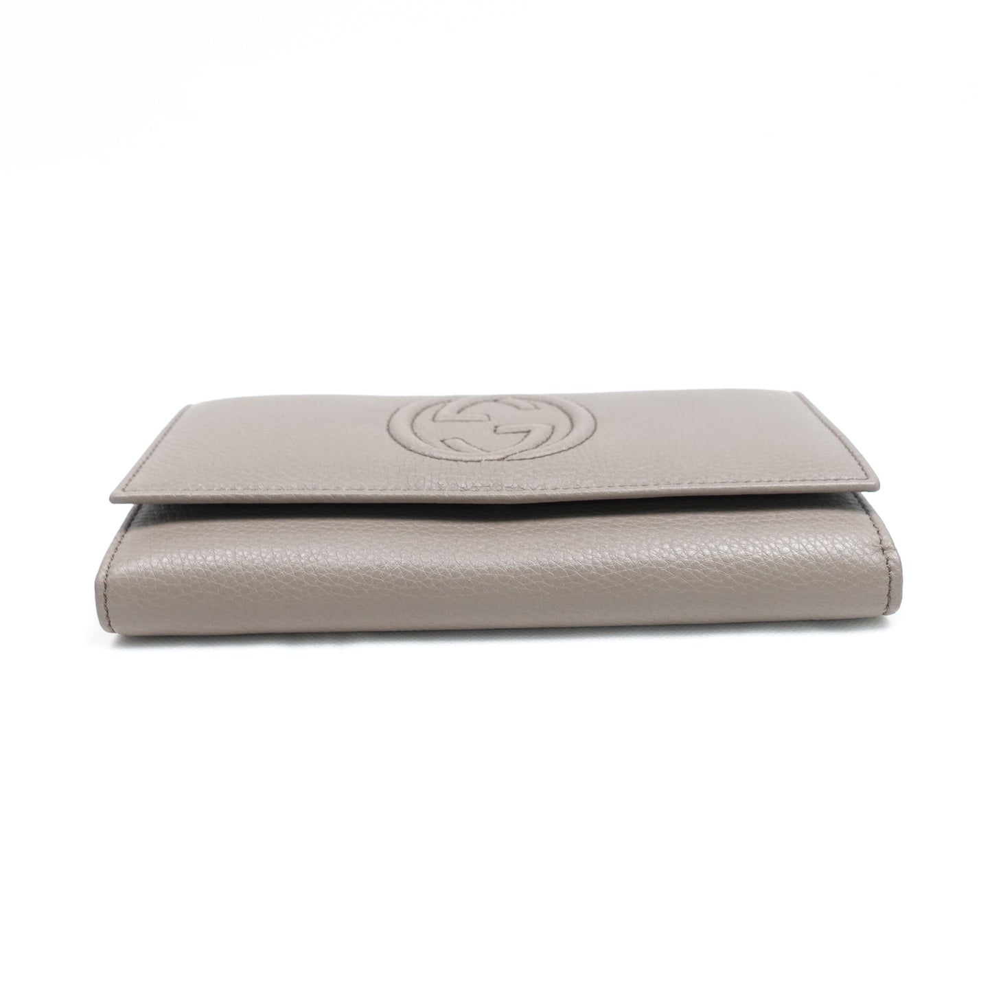 Pre-owned Gucci Soho Grey Calfskin Wallet