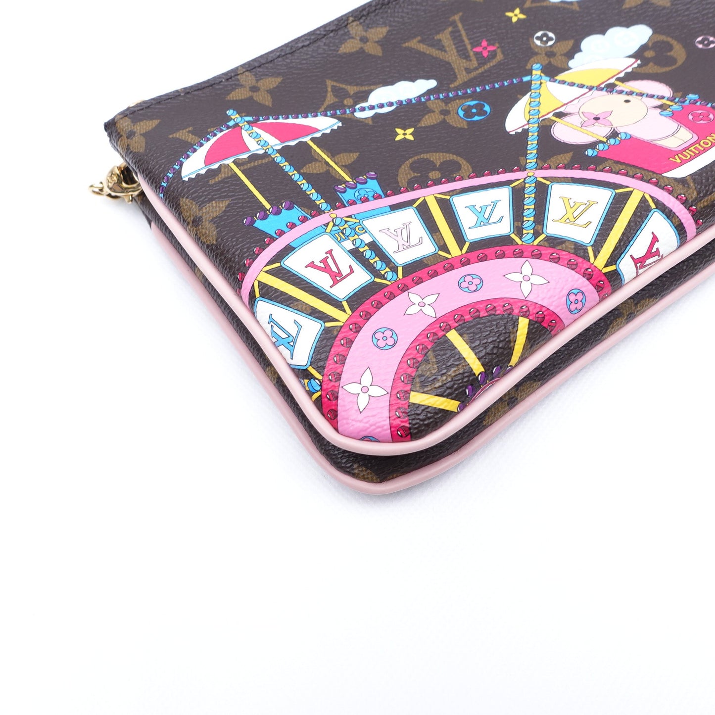 Pre-owned Louis Vuitton Pochette Double Zip Monogram Coated Canvas Shoulder Bag