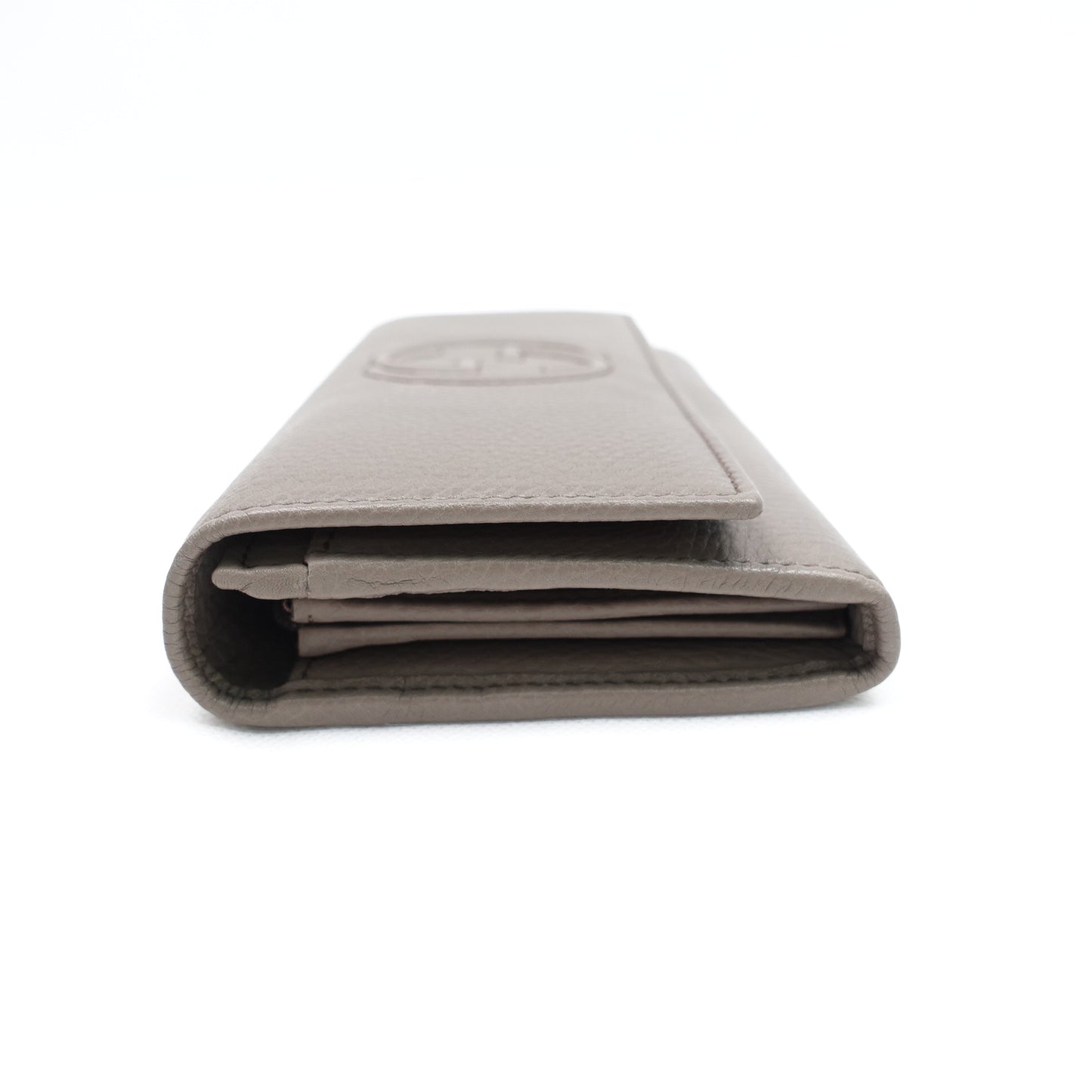 Pre-owned Gucci Soho Grey Calfskin Wallet