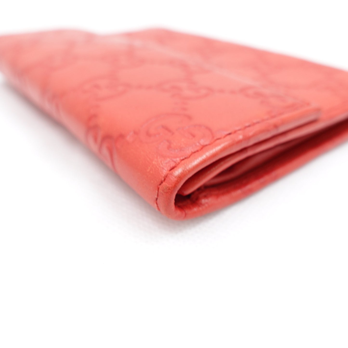 Pre-owned Gucci Inprint Red Calfskin Short Wallet