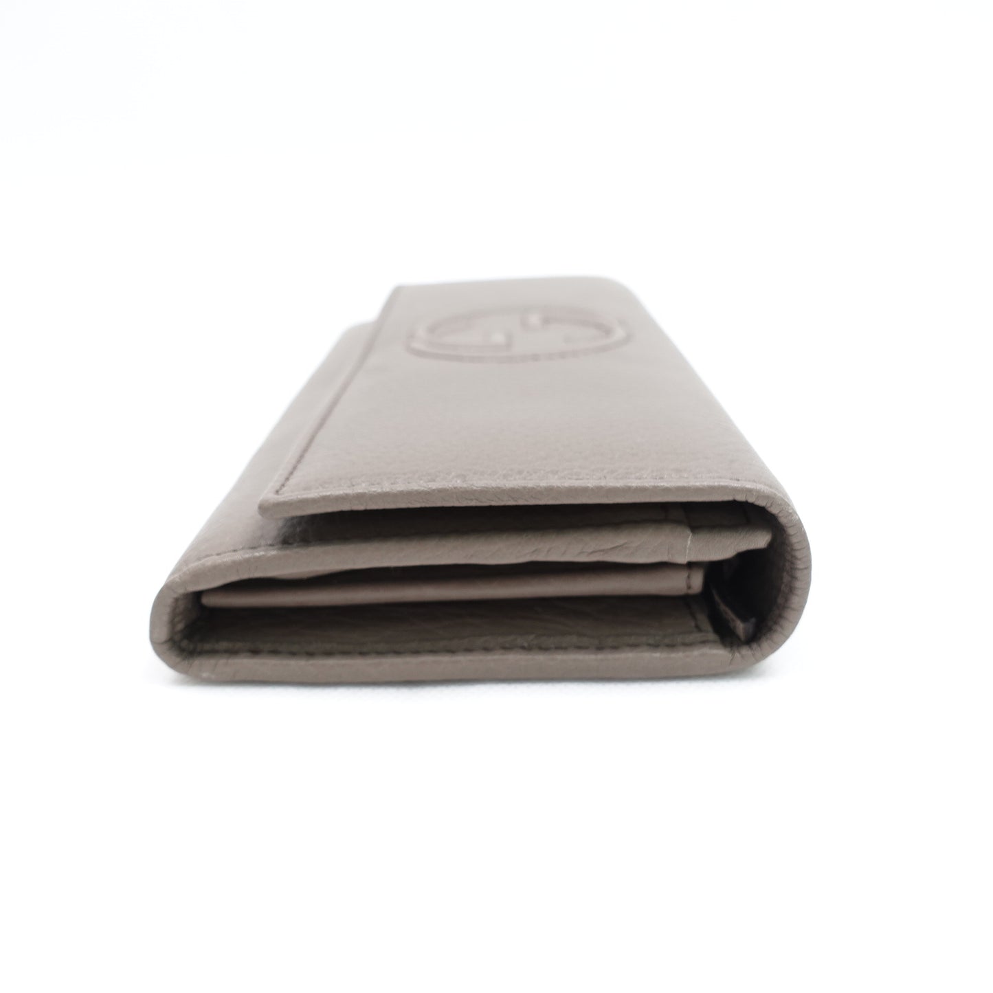 Pre-owned Gucci Soho Grey Calfskin Wallet