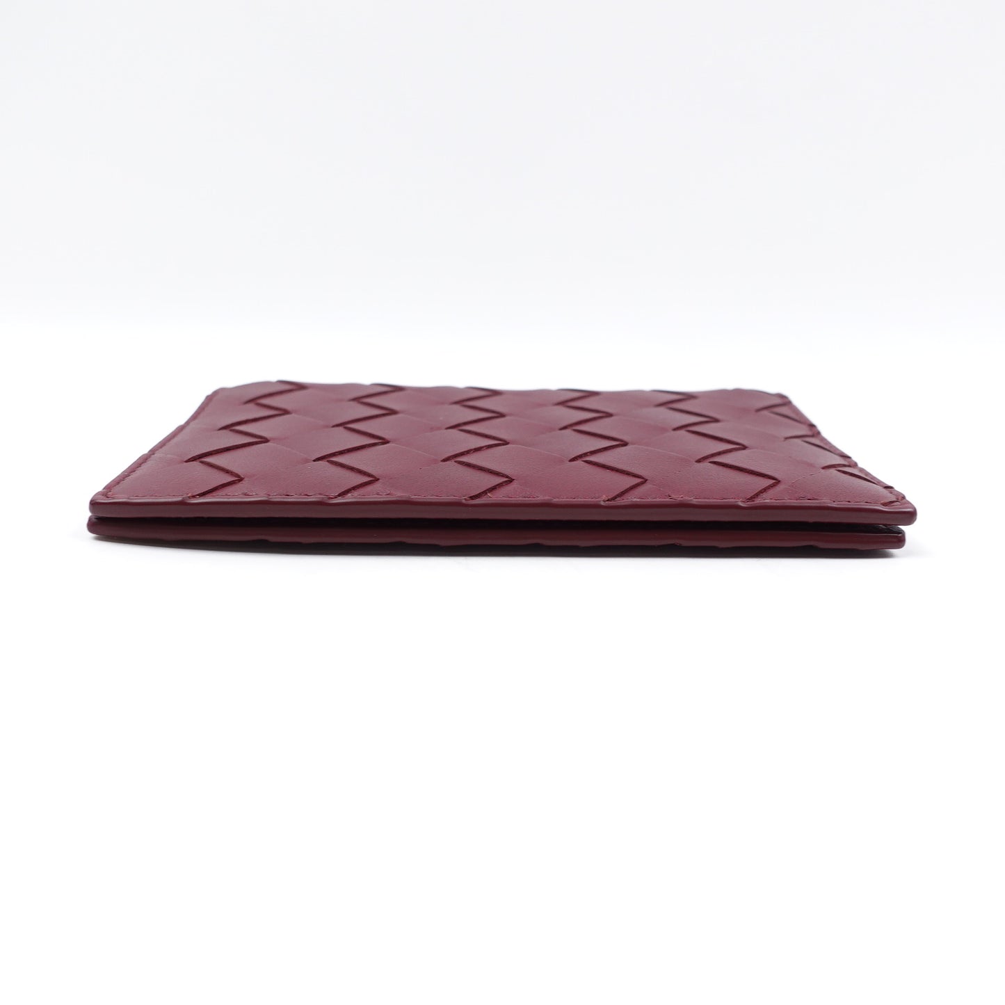 Pre-owned Bottega Veneta Burgundy Lambskin Passport Holder