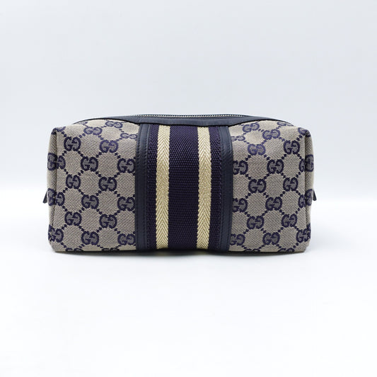 Pre-owned Gucci Monogram&Blue Canvas Clutch