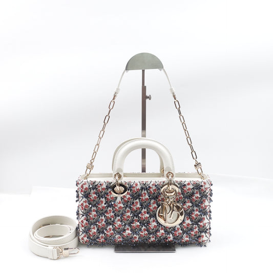 Pre-owned Dior Lady D-JOY Multicolor Silk Shoulder Bag