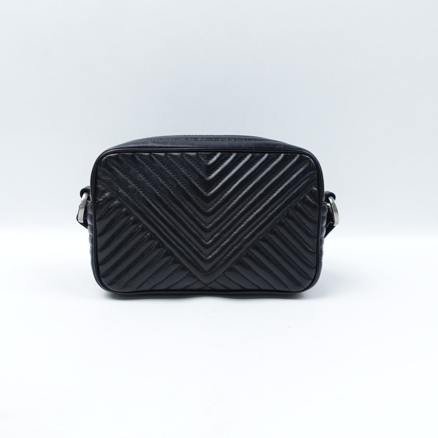 Pre-owned Prada Diagramme Black Calfskin Shoulder Bag T10312824