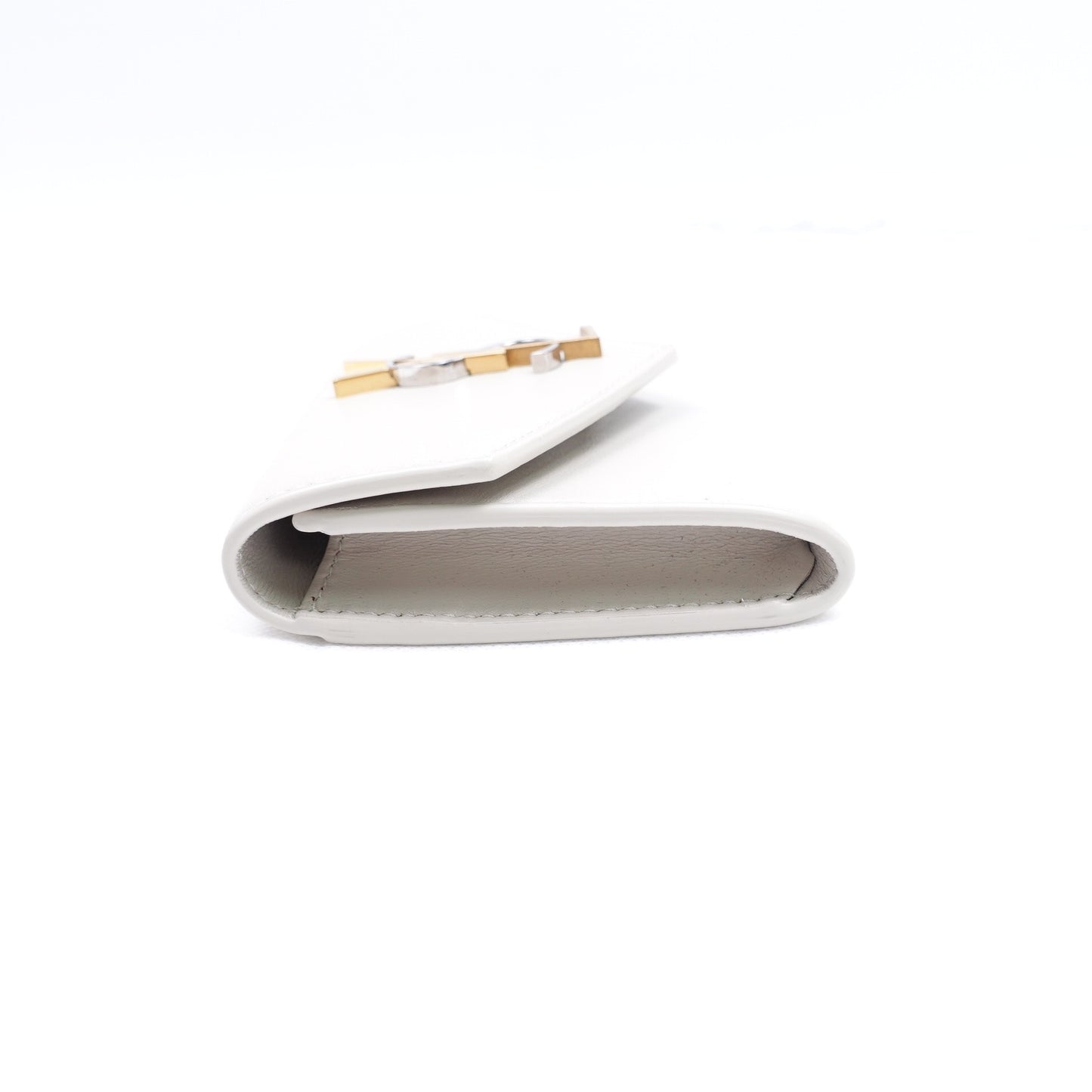 Pre-owned Saint Laurent White Calfskin Wallet