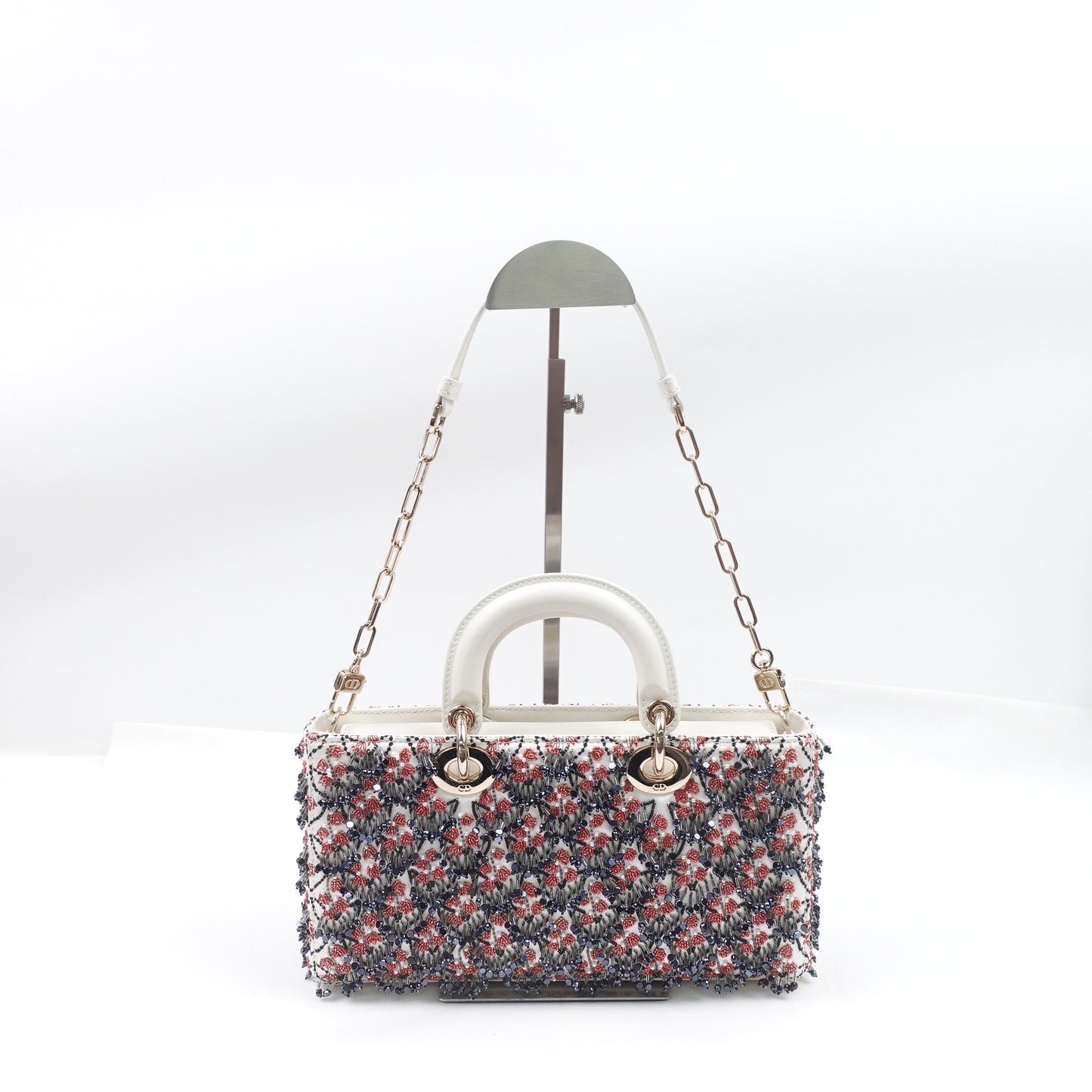 Pre-owned Dior Lady D-JOY Multicolor Silk Shoulder Bag