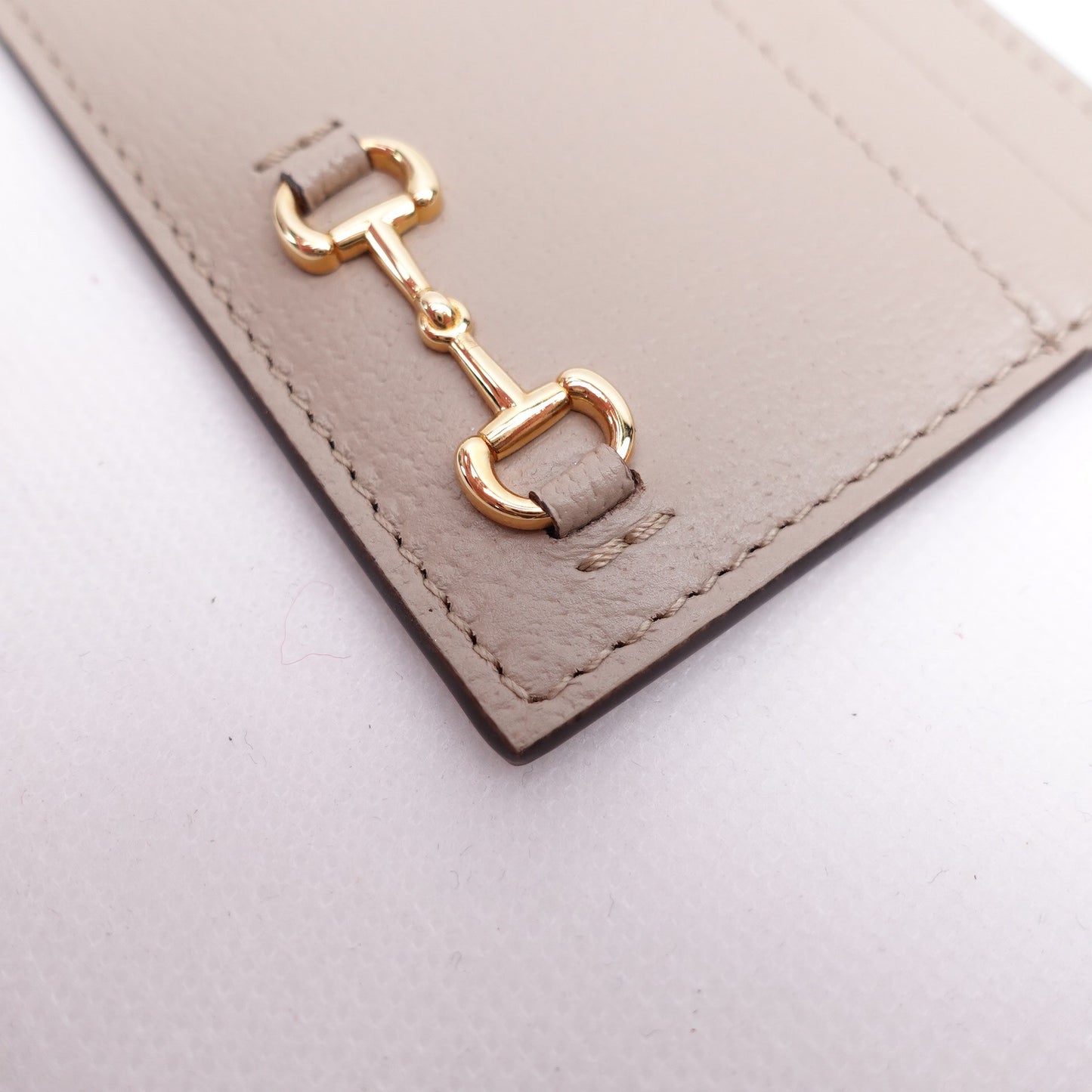 Pre-owned Gucci Horsebit 1955 Grey Calfskin Card Holder