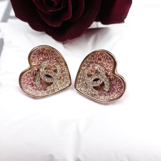 Pre-owned Chanel Pink Crystal Earrings