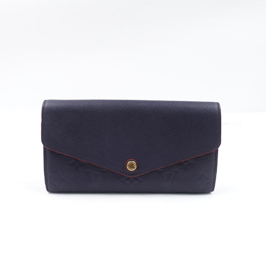 Pre-owned Louis Vuitton Sarah Navy Calfskin Wallet