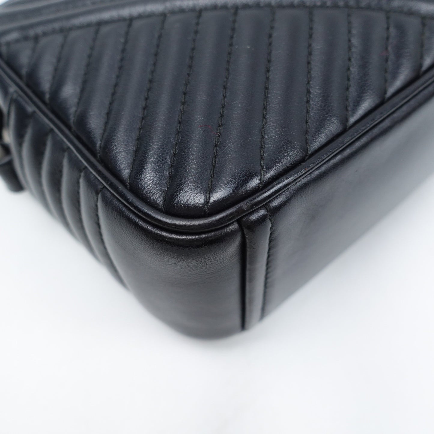 Pre-owned Prada Diagramme Black Calfskin Shoulder Bag T10312824