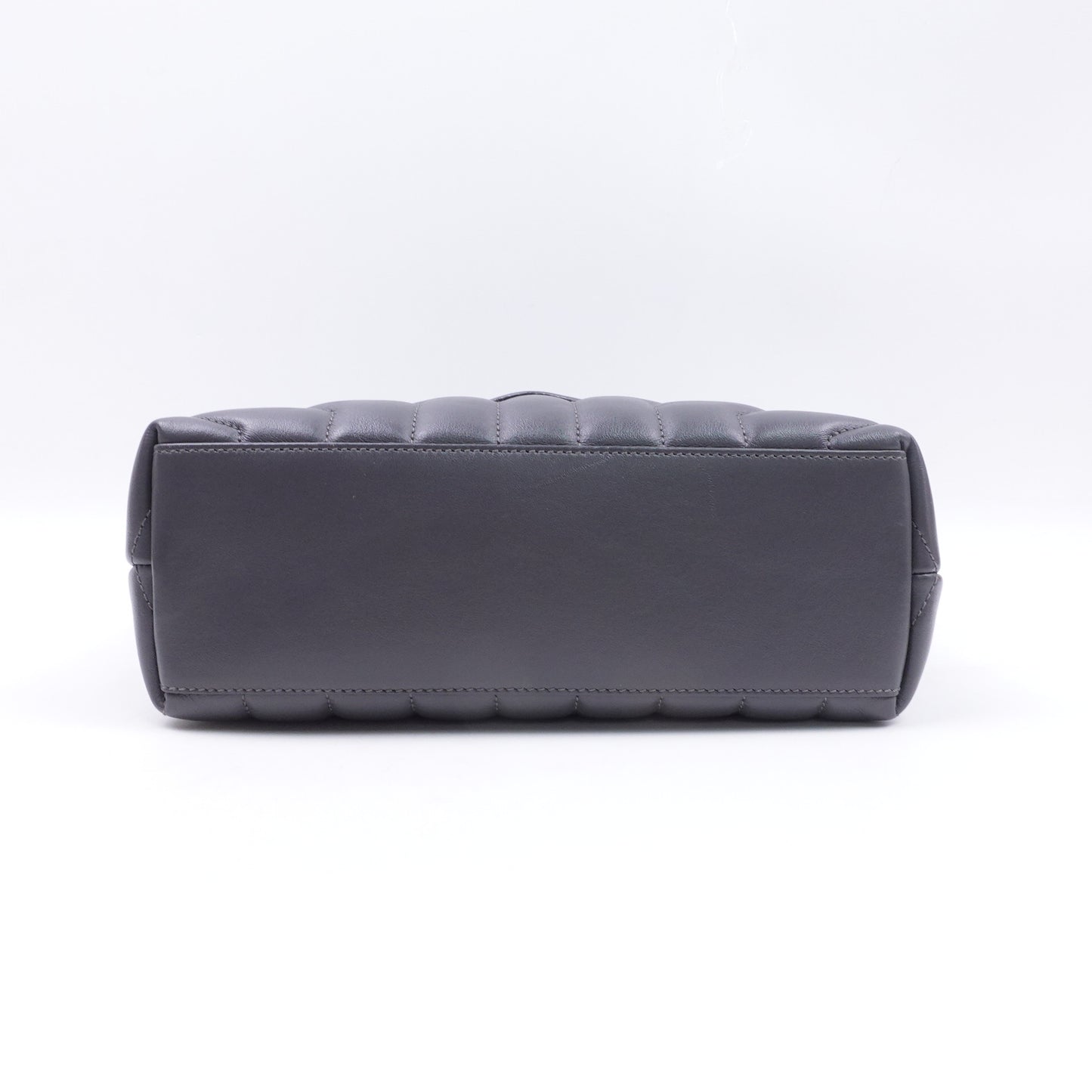 Pre-owned Saint Laurent Loulou Small Grey Calfskin Shoulder Bag