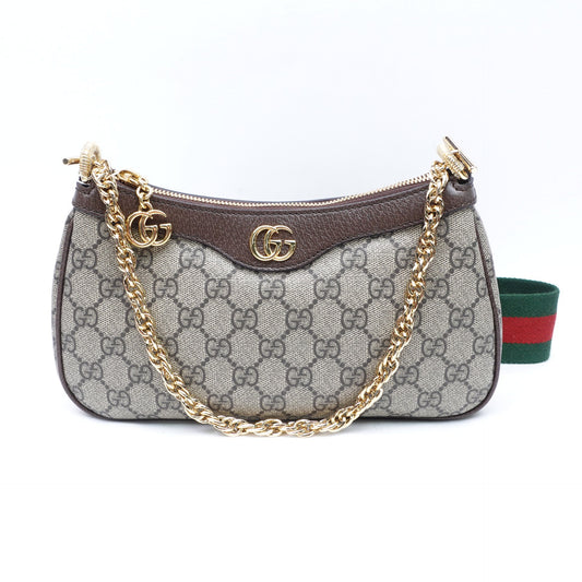 Pre-owned Gucci Ophidia Monogram Coate Canvas Shoulder Bag