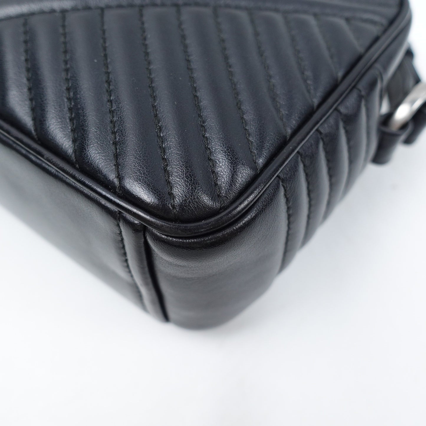 Pre-owned Prada Diagramme Black Calfskin Shoulder Bag T10312824