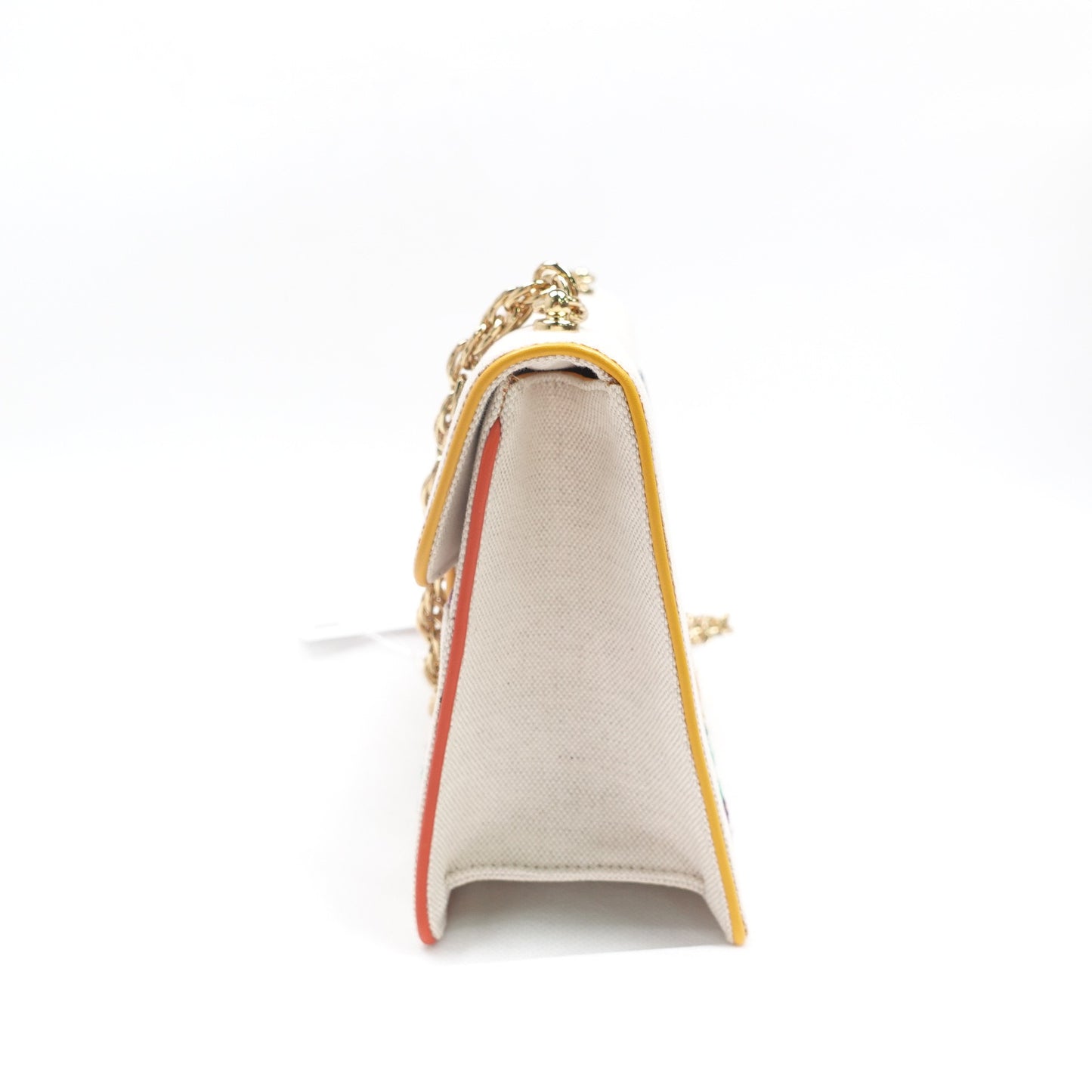 Pre-owned Gucci Linea Ricami Small Multicolor Embroidered Canvas Shoulder Bag