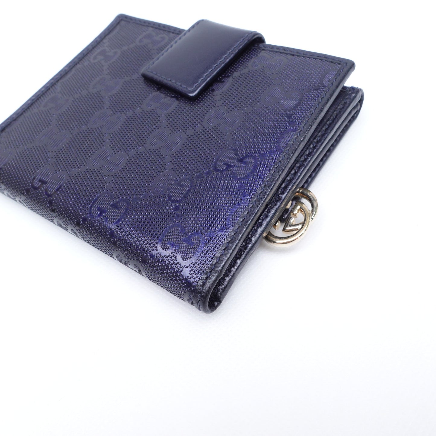 Pre-owned Gucci Imprime Monogram GG Blue Coated Canvas Wallet