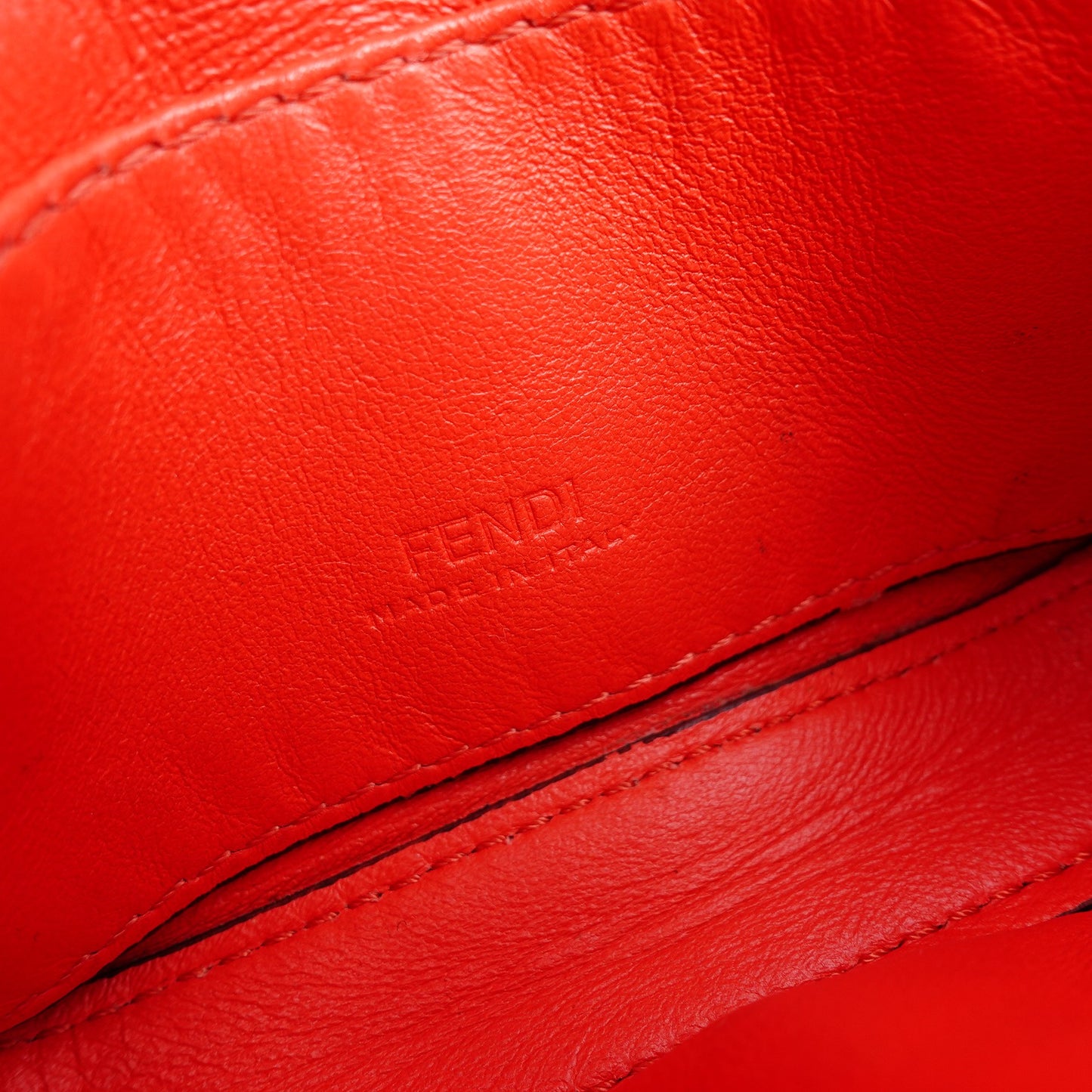 Pre-owned Fendi Baguette Super Mini Red Calfskin Shoulder Bag